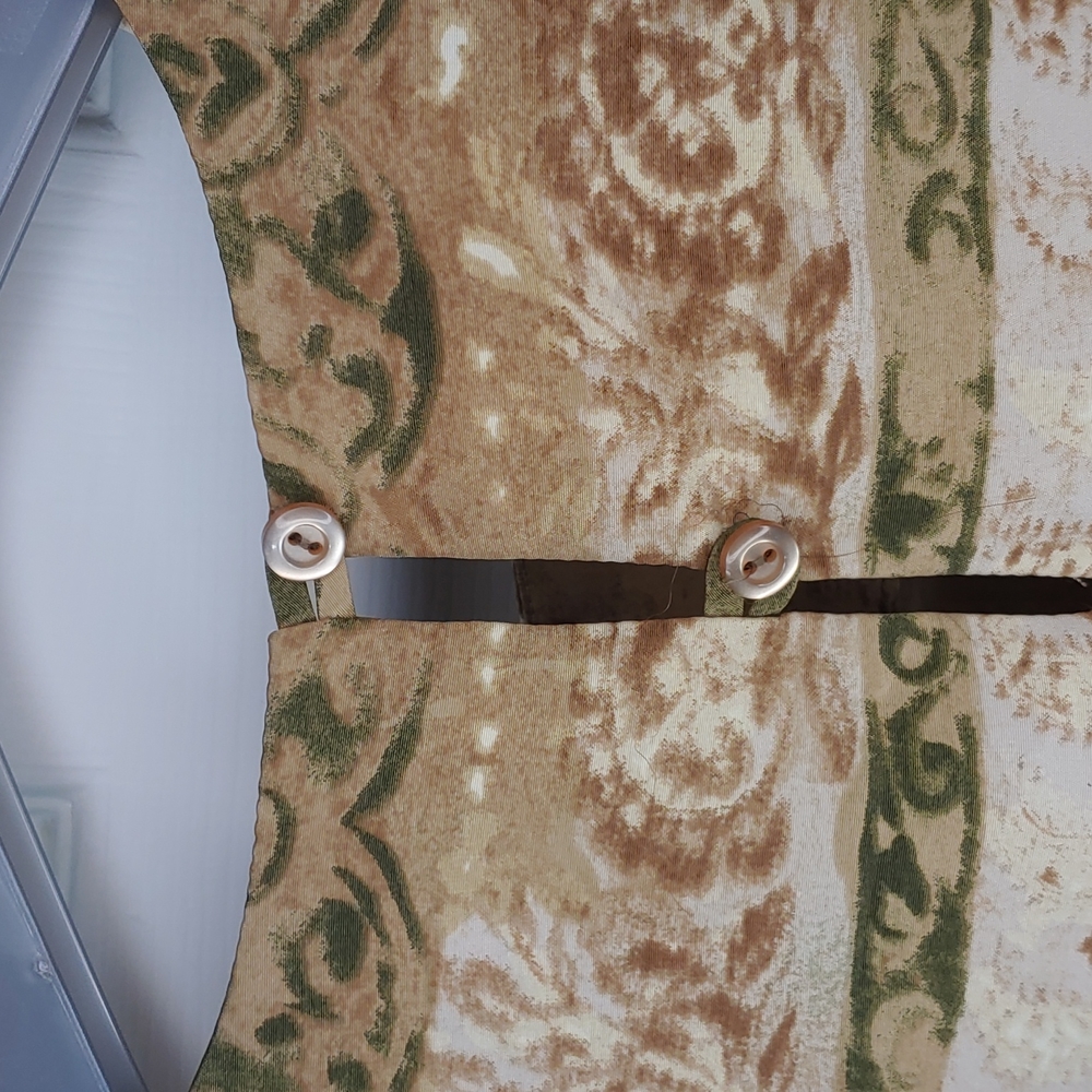 Hattie Carnegie Brown Vintage Patterned Blouse - image 5